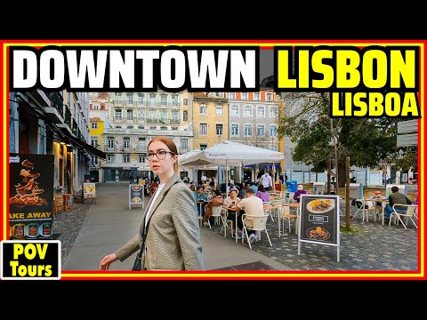 Vibrante Baixa de Lisboa, Caminhando ao Longo do Rio Tejo + Panteão Nacional | Portugal [4K]