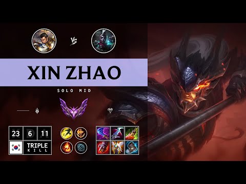 Xin Zhao Mid vs Ekko: Triple Kill, Legendary - KR Master Patch 14.15