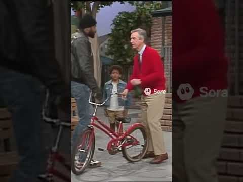 Mr. Rogers saves a kid from having their bike getting stolen.