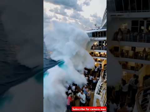 big wave into cruise ship due to tornado 😮thunderstorm#storm​ #hurricane​ #ship​ #northsea #trending