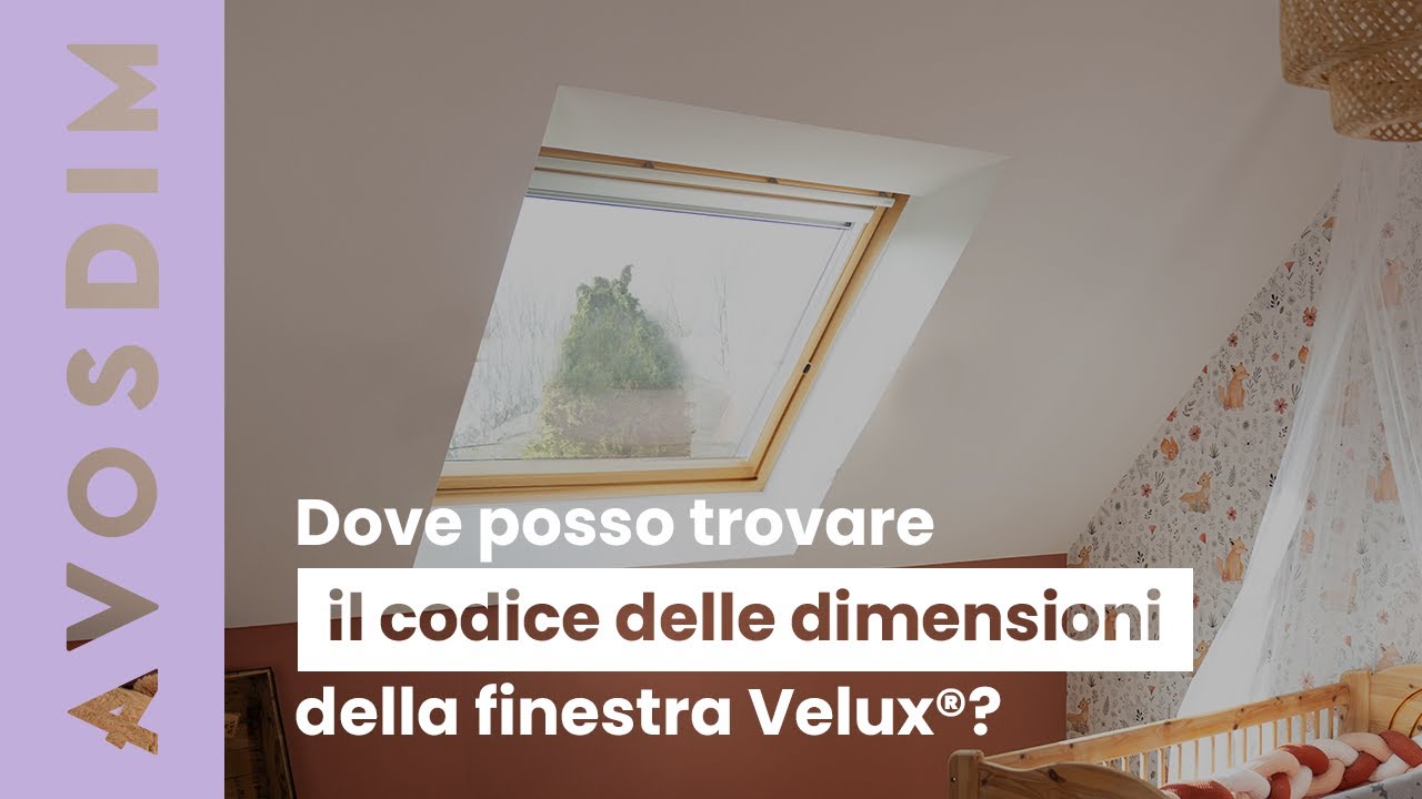 Dove posso trovare il codice delle dimensioni della finestra Velux®?