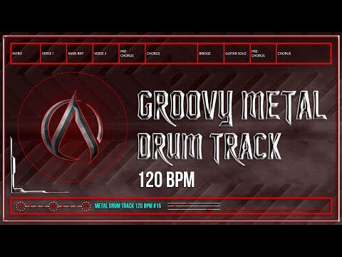 Groovy Metal Drum Track 120 BPM (HQ,HD)