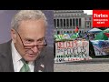 Schumer Asked About Anti-Israel Protesters Demonstrating At Columbia And Outside His Home