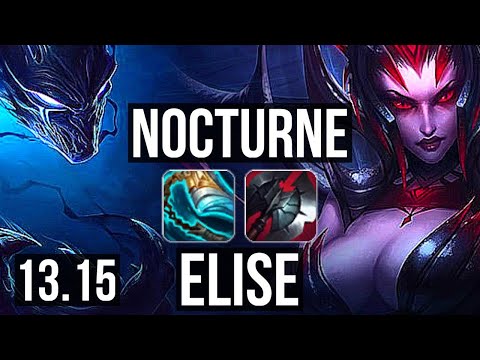 NOCTURNE vs ELISE (JNG) | Rank 1 Nocturne, Rank 3, 68% winrate, 5/1/3 | KR Challenger | 13.15
