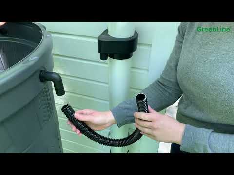 Regntunna Greenline 200 l grå