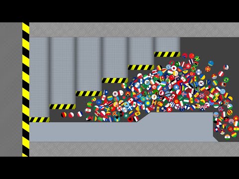 Shutter Crush #11 - Marble Race Countries in Algodoo