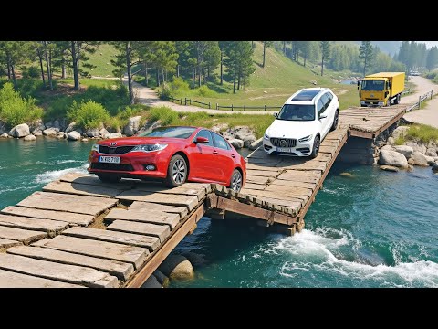 Cars vs Broken Bridge Challenge #1 in BeamNG Drive!