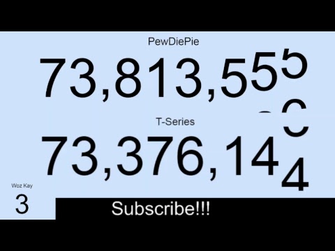 PEWDIEPIE VS T-SERIES LIVE SUB COUNT