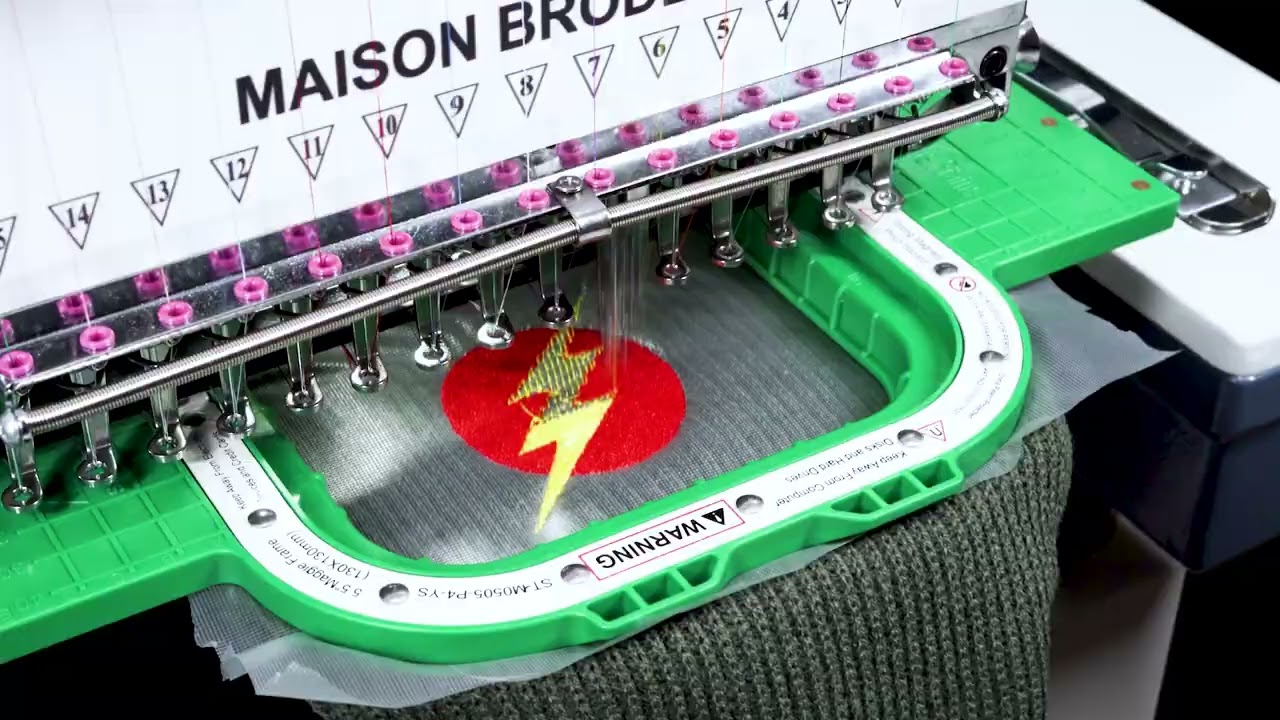 Vision Mono-tête · broderie sur casquette en conditions réelles