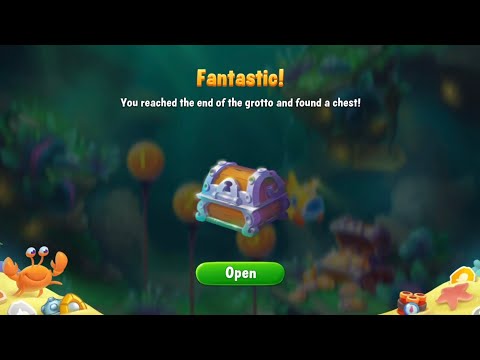 Fishdom Submarine Level 1 - 3, Get Grotto Chest
