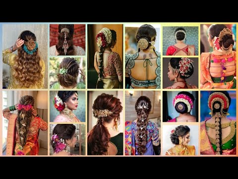 🥻Latest indian wedding Hairstyle ideas|Flower new type Hairstyle| New Wedding Hair Style For Sarees🌹
