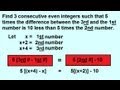 Algebra - Word Problems: Consecutive Even Integers