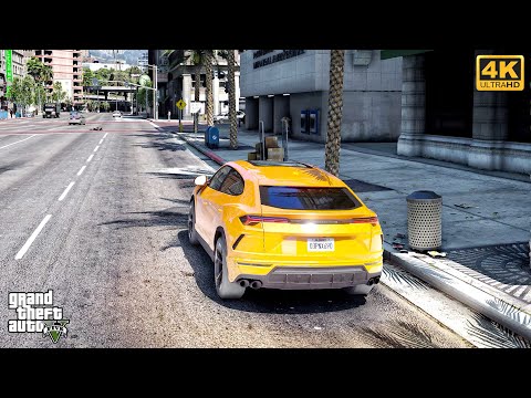 GTA 5 with Ultra Realistic 2023 Graphics Mod - Lamborghini Urus Gameplay
