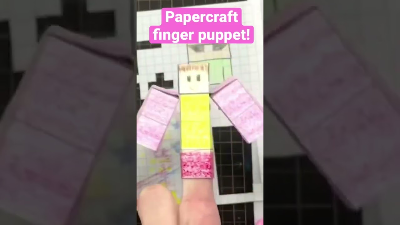 Only paper! finger puppet papercraft template free! #shorts #diy