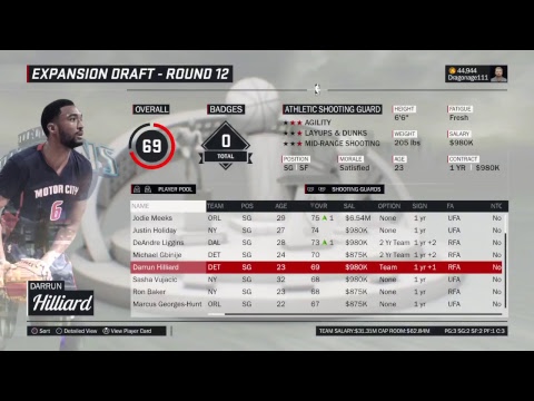 NBA 2K17 Expansion Team MyLeague Episode 1 Creating and Drafting