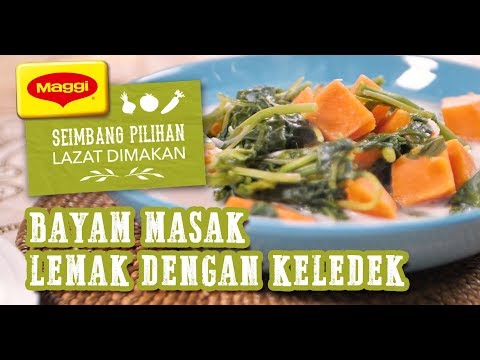Bayam Masak Lemak Putih Bersama Keledek