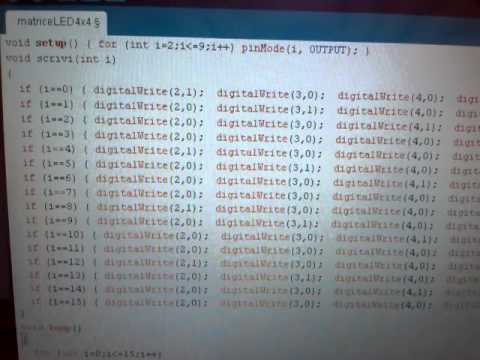 Matrice LED 4X4 arduino