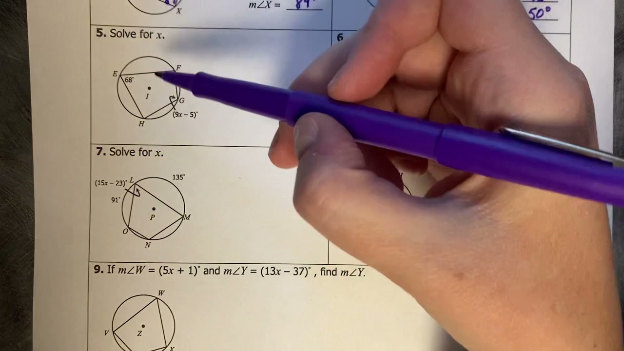 Circles: Inscribed Quadrilaterals - Geometry