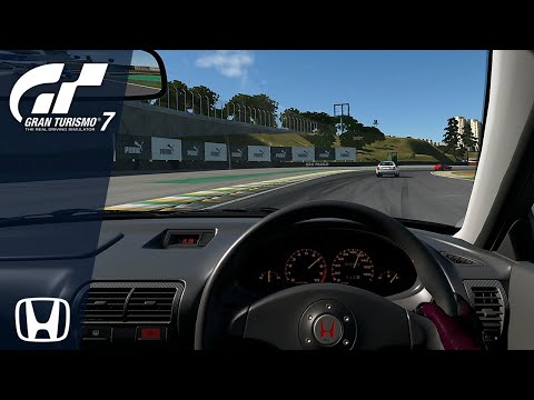 Gran Turismo 7 - Honda Integra Type R (DC2) ´95 | Cockpit View | Interlagos | No HUD