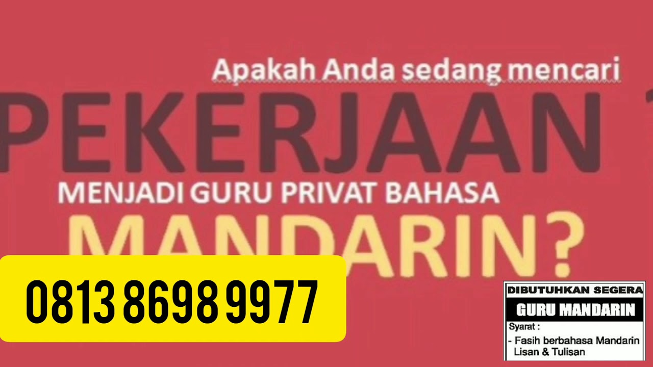 Guru Mandarin - Lowongan Kerja Part Time