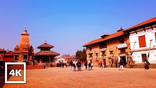 Walking around Bhaktapur Durbar Square | Kathmandu City | Binaural City Sounds | 4K – ASMR