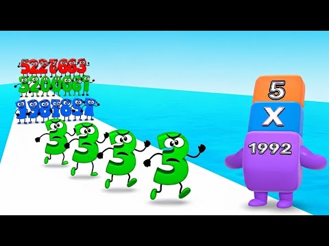 Number Master vs Level Up Numbers' Cube 2048 - Number Merge Run Game - Asmr Gameplay Android iOS