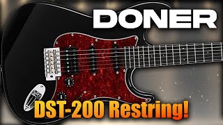 Video thumbnail for Donner DST-200 Restring! by ZIMM'S GUITARS
