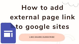 How to Add External Page Link to Google Sites