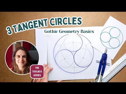 3 tangent circles in a large circle (trefoil, triskel, gothic motif…)