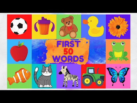 First 50 English Words for Toddlers | Learn English Vocabulary | video Flashcards for Kids