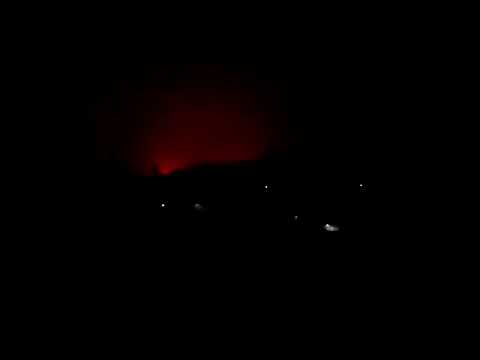 Incendio forestal de Lirquén, visible desde Penco Centro (Medianoche de Lunes 18 de Enero 2026)