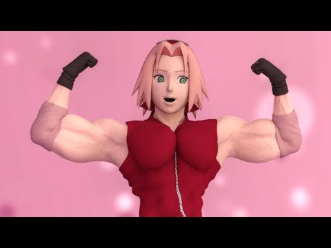 Female muscle cartoon Sakura Muscle Transformation
