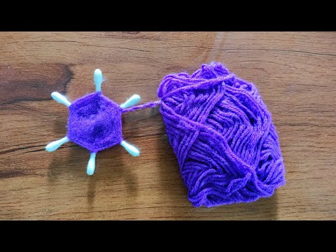 Amazing Trick with Cotton Buds - Easy Woolen Flower Craft Idea