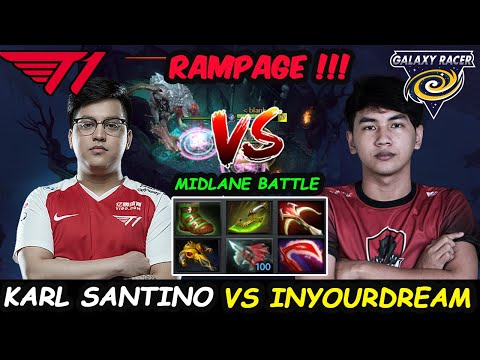 T1 Karl Templar Assassin Vs GXR inyourdream invoker Kid - RAMPAGE 11K MMR MIDLANE BATTLE