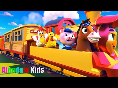 Trenul cu animale de la fermă – Cântecel vesel pentru copii 🚂🐔🐷🐴🦆🐮