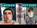 Kid Locks Daddy Outside In His Underwear Prank