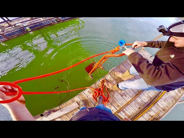 MAGNET FISHING OFF A DOCK WITH TWO 500LB PULL MAGNETS!!! HONEY HOLE