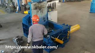 small scrap metal baler, mini metal scraps compactor machine, horizontal metal baler for sale China
