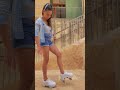 Girl Wearing Kick Roller Shoes Falls to Ground While Trying to Get Wheels Out of Footwear - 1205230