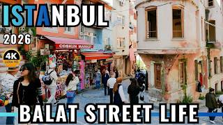 Istanbul 2026 Balat ambiance Fix Camera 4K | Daily Life, Streets, Cafes, Tourist