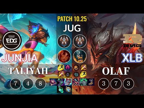 EDG JunJia Taliyah vs RNG XLB Olaf Jungle - KR Patch 10.25