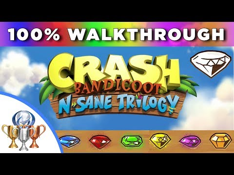 Crash Bandicoot 1 - N.Sane Trilogy 100% Full Walkthrough (Clear & Color Gems, Bonuses, Keys, Bosses)