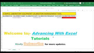 Laboratory Equipment Calibration Management using Excel