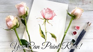 How to paint rose in watercolor Tutorial step by s