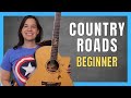 Country Roads Guitar Lesson For Beginners With Strumming Patterns