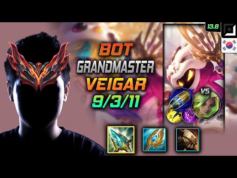 GrandMaster Bot Veigar Build Rod of Ages First Strike - Veigar Bot vs Zeri - LOL KR 13.6