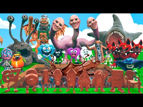 GIANT CHOCOLATE PIT VS NEW ITALIAN BRAINROT & SEA MONSTER CREATURE & SHAPES TEAM in Garry's Mod!