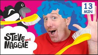 Funny Haircut and Brush your Teeth from Steve and Maggie | Wow English TV