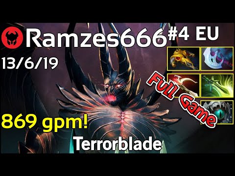869 gpm! Ramzes666 plays Terrorblade!!! Dota 2 Full Game 7.21