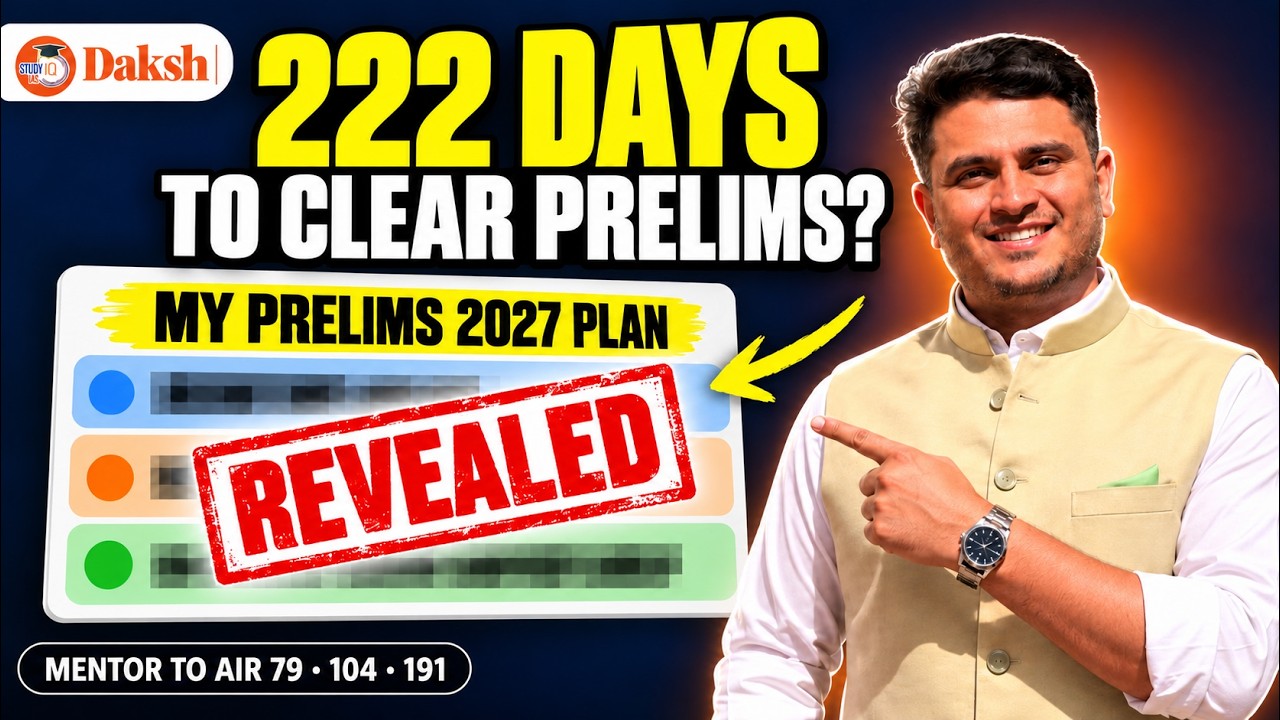 222 Days to Clear UPSC Prelims 2027? My Complete Plan Revealed | Daksh